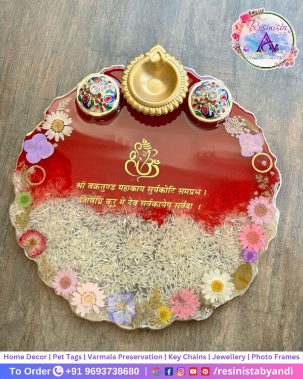 Designing thali for puja